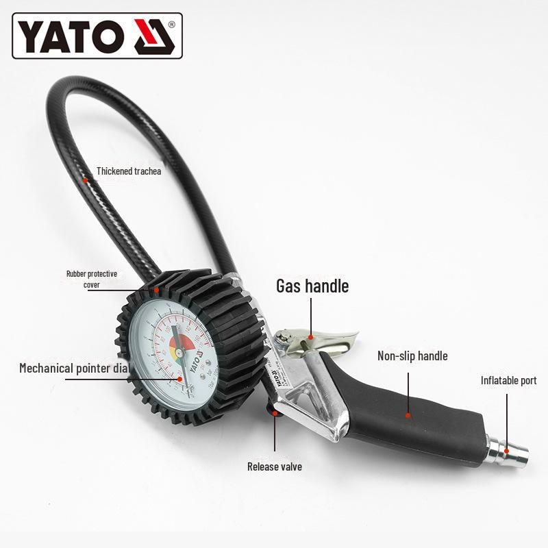 YATO High Precision Tire Pressure Gauge with Inflation Gun