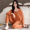 Pajamas Couple Spring and Autumn Pure Cotton Long-sleeved Cardigan Casual Men's and Women's Autumn and Winter High-end Loungewear Suit