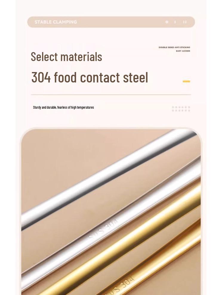 304 Stainless Steel Barbecue Tongs for Korean BBQ, Kitchen, and Buffet