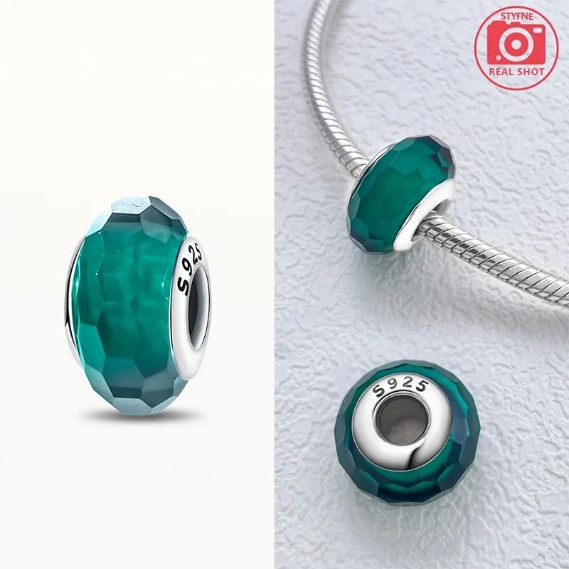 Real Coppercolored Shiny Murano Glass Beads Round Charms Fit Original Bracelet Diy Fine Jewelry Gifts For Women