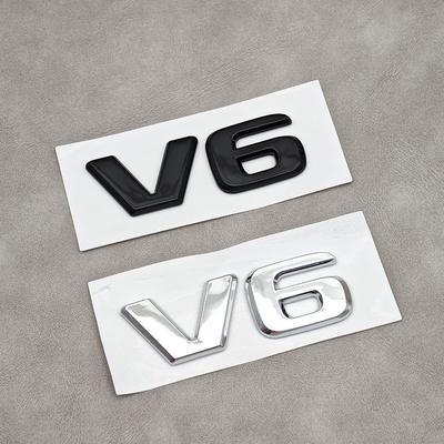 3D ABS V6 Logo Sticker Emblem Car Rear Trunk Badge Decal for W204 C280 ML SLK 320 Auto Accessories