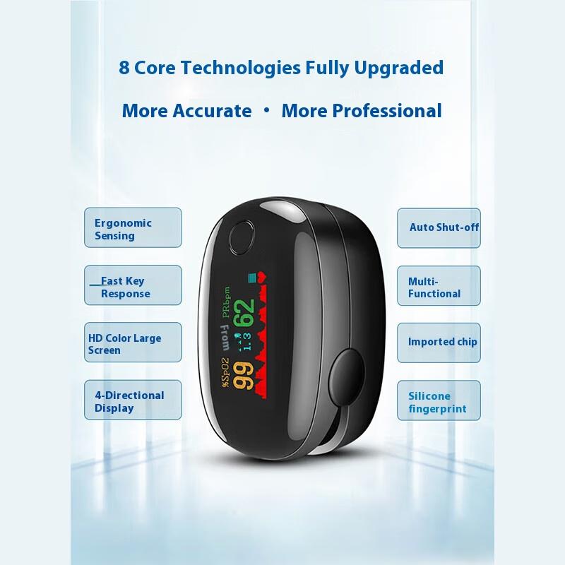 Fingertip Pulse Oximeter Blood Oxygen Saturation Detector Pulse Rate Monitor Portable Oximeter