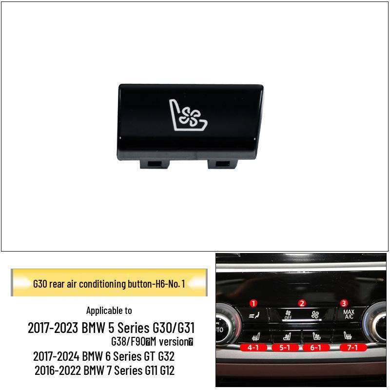 Compatible with BMW 5 Series, 7 Series, GT, 6 Series, G32, G30 Rear Air Conditioning Switch Buttons