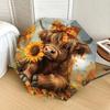 Autumn Plaid Bow Highland Cow Sunflower Outdoor Umbrella - Festival Gift for Fans, Travelers, Daily Use1125253a