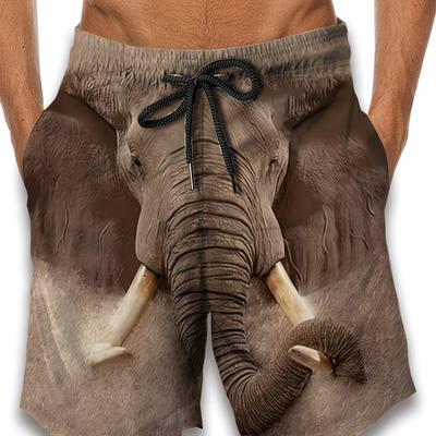 Men's Printed Beach Lightweight Polyester Drawstring Belt Casual Summer