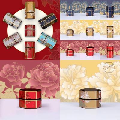 Hexagon Tea Storage Containers Tea Tins Storage Container Candy Jar Cans for Tea Coffee Herb Chocolate Sugar Spices X3UC