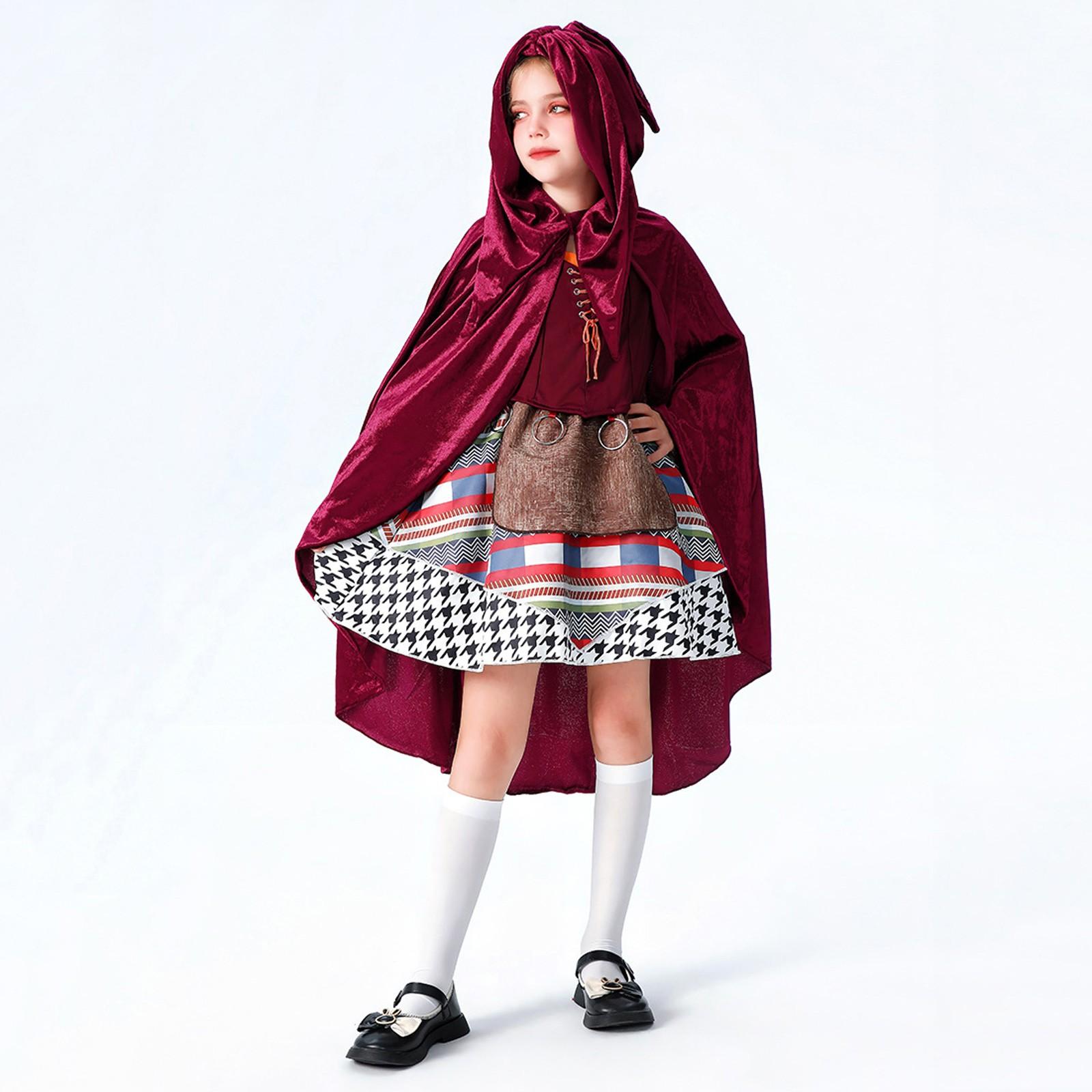 

Хэллоуин Детский Костюм для Ролевых Игр Плащ-Накидка Платье Комплект Девочки Праздничная Сценическая Одежда Косплей Наряд 110