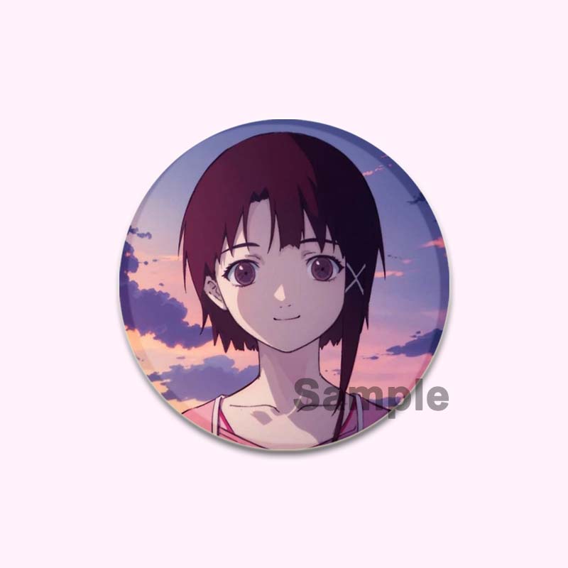 Anime Serial Experiments Lain 32/44/58mm Simple Button Pin Snap In Design Cartoon Brooches Daily Stylish Ornament Handmade Badge