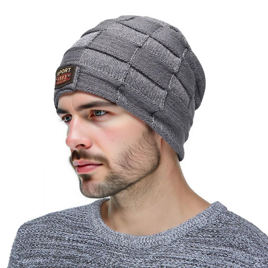 Fashion pullover scarf knitted velvet two-piece scarf men's winter neck protection cold hat classic hat