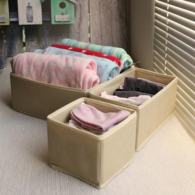 Folding Washable Small-sized Non-woven Fabric Storage Box,Suitable for Home Wardrobe,Clothing,Jewelry,Underwear ,Socks Storage.