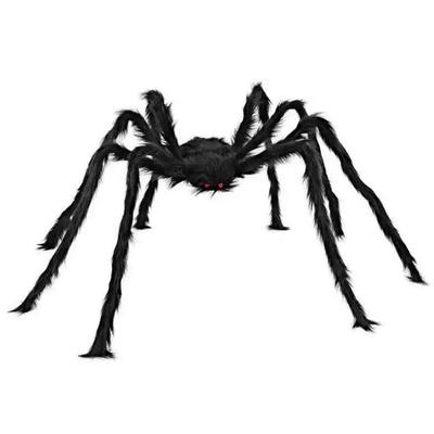 Velký plyšový pavouk Halloweenská dekorace rekvizita - Realistická černá žertovná hračka