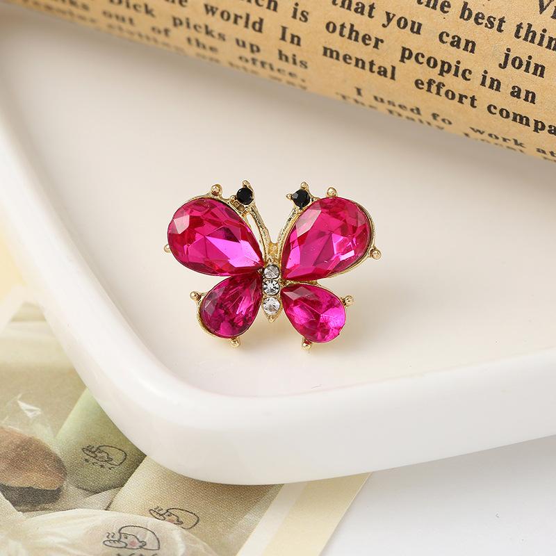 

Mini Butterfly Brooches For Women Girls Exquisite Green Red Crystal Rhinestone Small Pins Corsage Clothing Accessories рожевий червоний колір