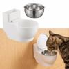 Edelstahl Katzen-Wasserspender Geteiltes Design Mit Deckel Toilettenförmiger Spender Kreatives Schüssel-Simulations-WC