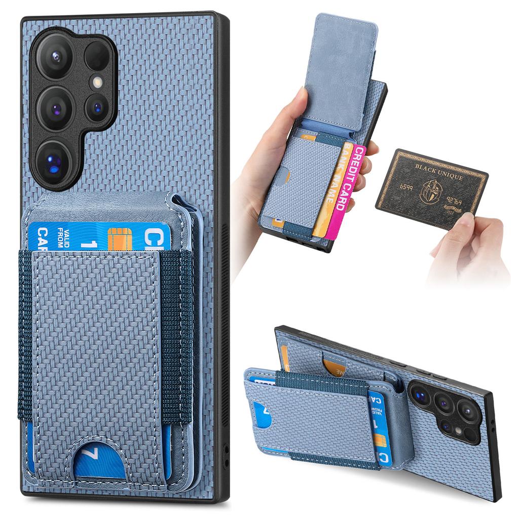 For Samsung Galaxy S25 Ultra Case with Card Holder Kickstand Leather Back Cover