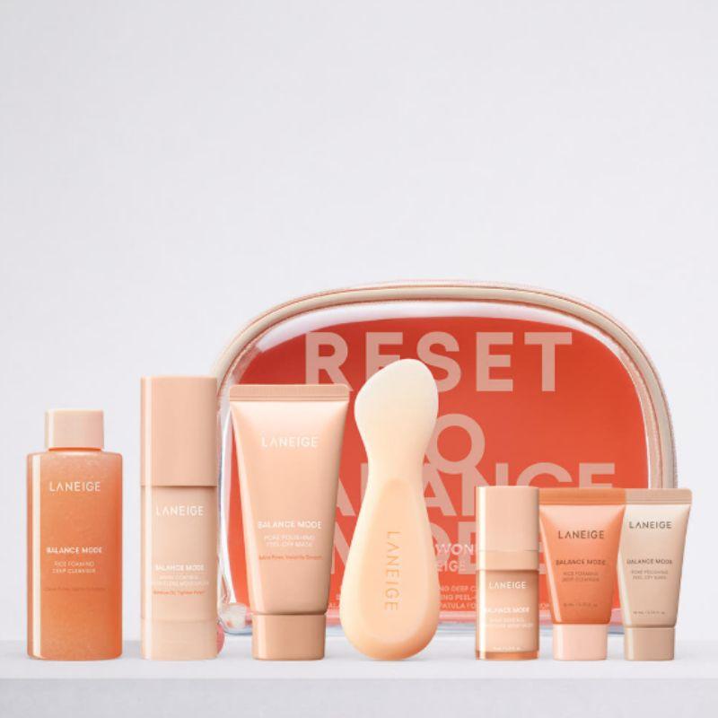 LANEIGE Get Into Balance Mode 3-Step Skincare Set Cleanser 80ml + Moisturizer 30ml + Mask 30ml + Free Travel Size Gift Set