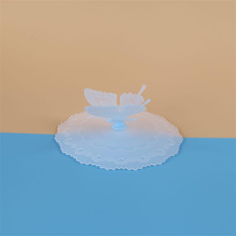 Creative Silicone Butterfly Lid, Transparent Lace Cup Lid, Dust-proof Silicone Lid