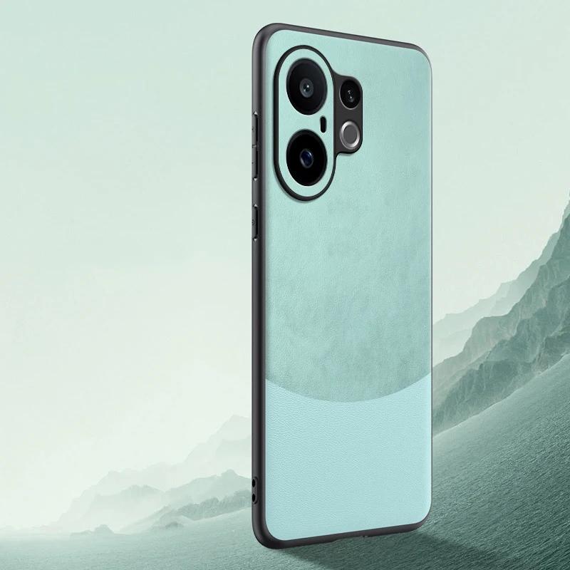 

Роскошный силиконовый чехол из кожи в цвет для Vivo X200 FE, противоударный защитный чехол-бампер для телефона для Vivo S30 Pro Mini For Vivo S30 циан