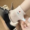 Rolled-up Socks, Women's Cotton Socks, Summer Thin Mid-calf Socks, Sweat-absorbing and Odor-proof, Bow, Versatile, Student Pile Socks