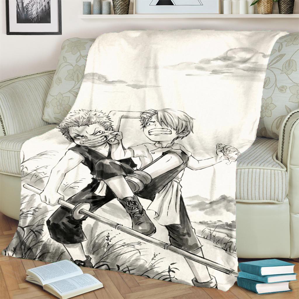 "ONE PIECE" Flannel Blanket Soft for Bedrooms, Sofas, Chairs, Picnics and Travel