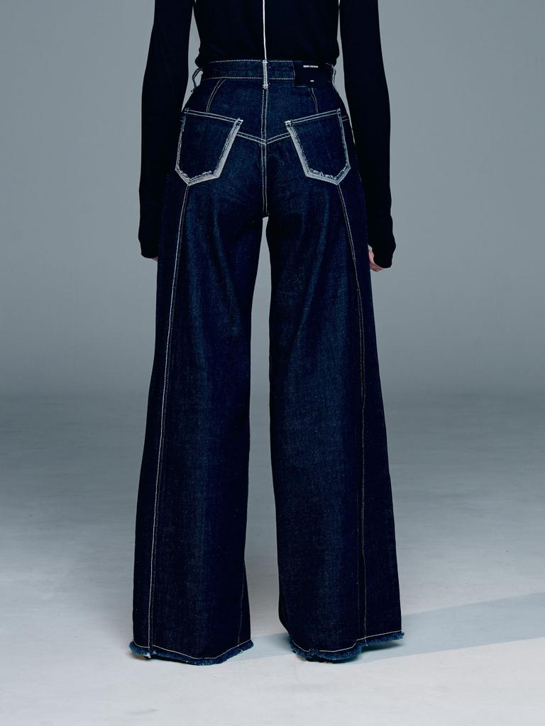 DILETTANTISME Overlock Pleated Wide Pants