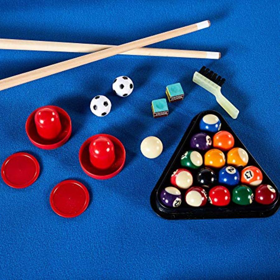 3 in 1 Sports Multigame Pool Billiards Slide Hockey and Foosball Game Table for Indoor Recreation Compact Design with Adjustabl