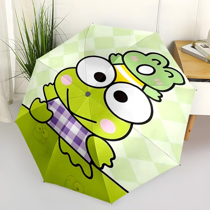 1pc Automatic Opening/Closing Umbrella with Purple Checkered Pattern - Portable Three-Fold Design, 8-Bone Iron Frame Outdoor Umbrella, Perfect Gift fo