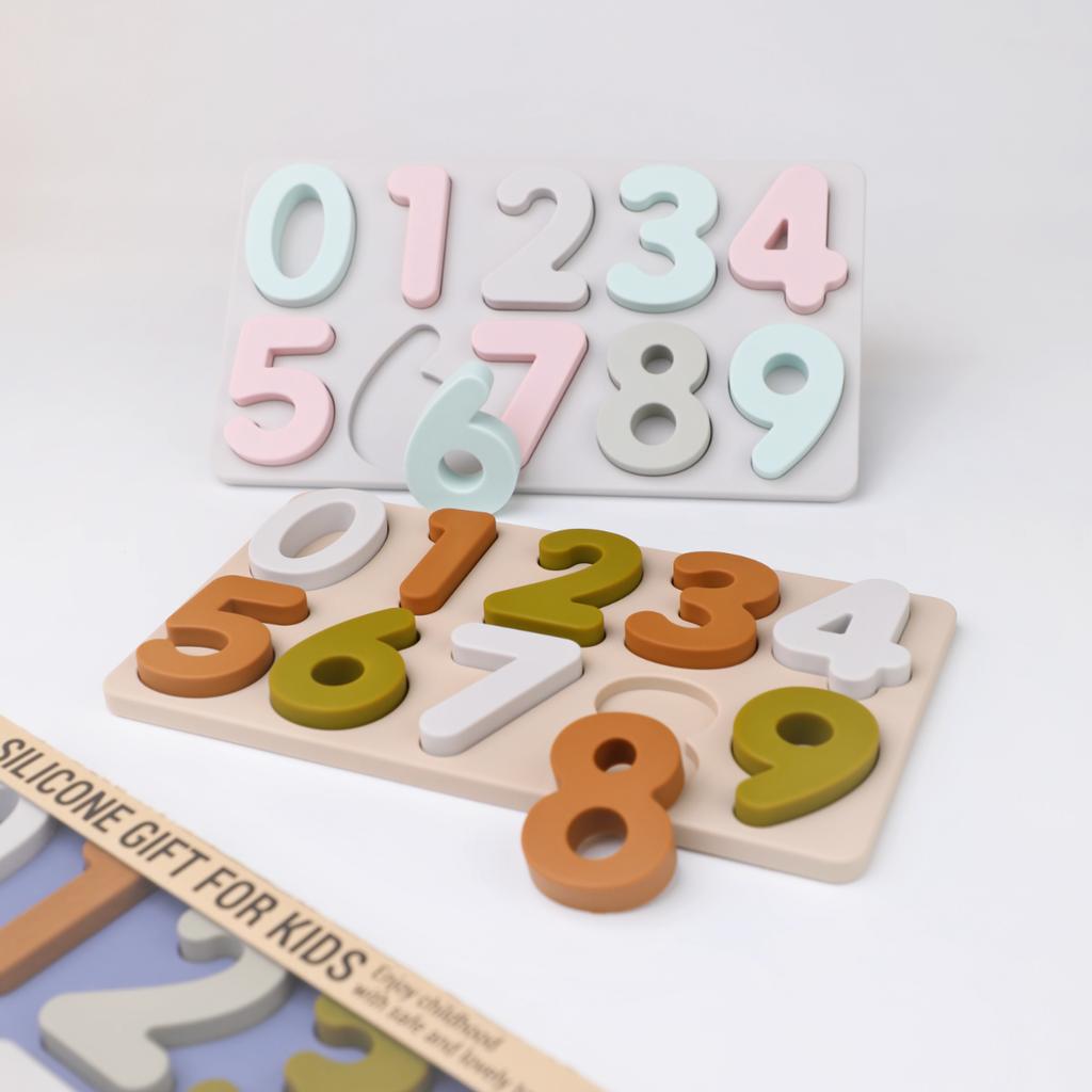 3D Number Letter Silicone Puzzle Jigsaw Baby Toys Sorting Math Brick Kids Educational Game Creative Learning Baby Shower Gifts