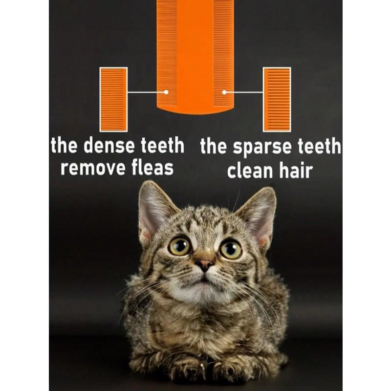 4pcs Pet Grooming Flea & Lice Comb, Double-Sided Fine Cat Hair Detangling Brush, Pet Fur Beauty Products