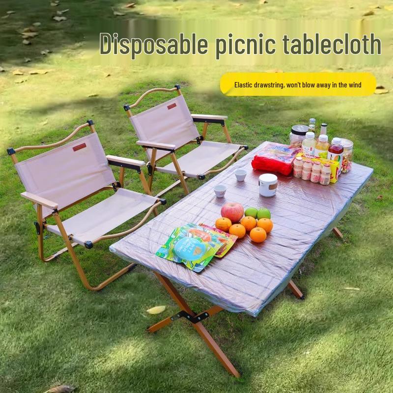 Outdoor Wasserdichte Elastische Tischdecke für Camping: Dick, Ölfest, Einweg, Aufrollbare Picknickdecke