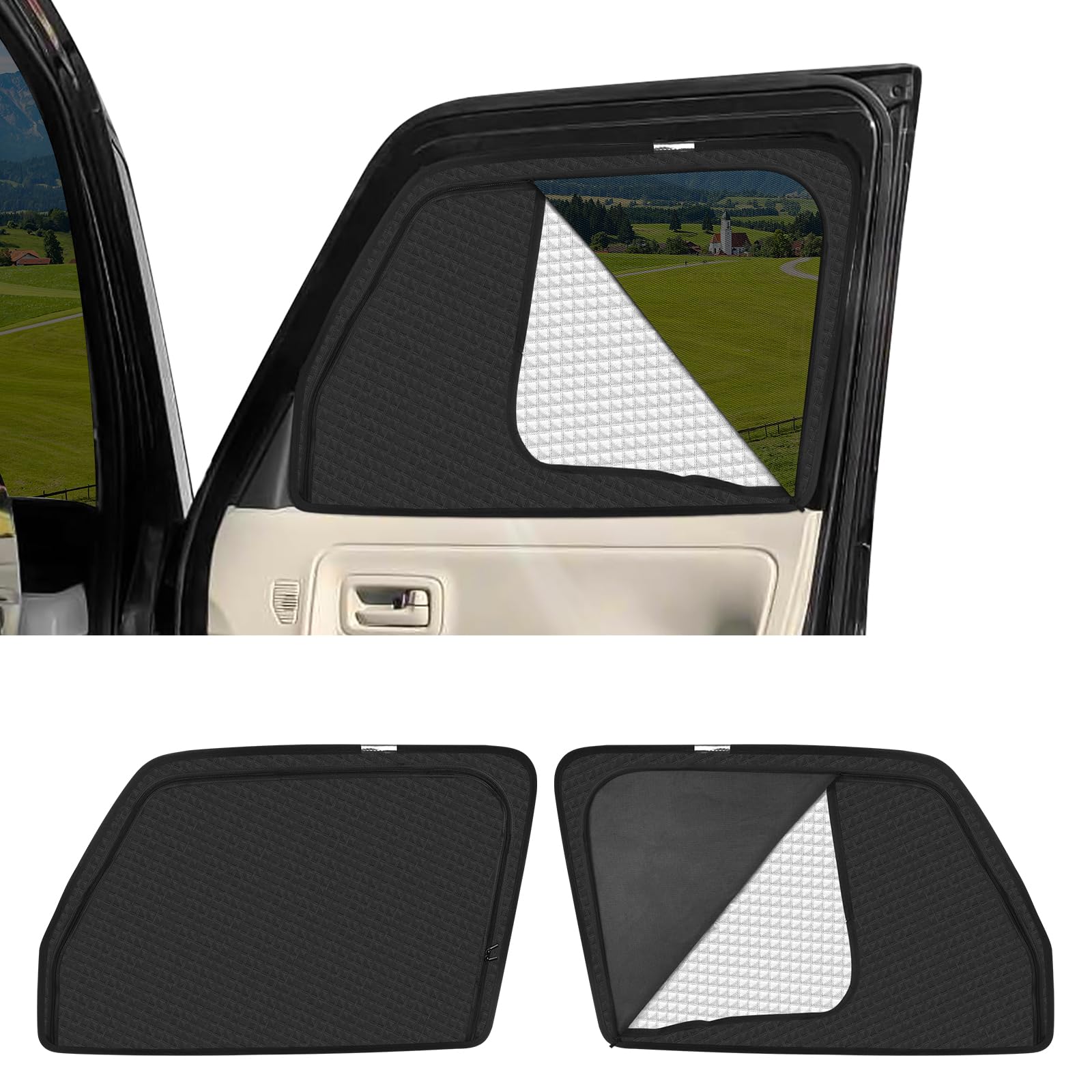 

New Suzuki Custom Exclusive Magnetic Side Integrated Car Custom Mesh Sun UV Blackout Sun UV Ray Insect Driver and Passenger Seat Custom 2 Panels чёрный