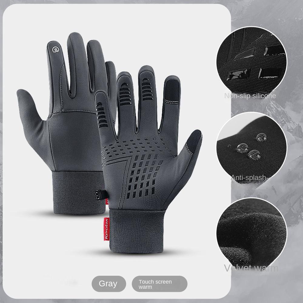 

Screen Gloves For Women Warm Anti-skid Mittens Cycling Gloves Protective Mittens Full Finger Gloves L сірий