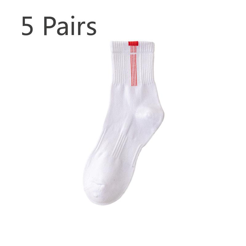 

5 пар чоловічих бавовняних шкарпеток середньої довжини гомілки, нові повсякденні шкарпетки для бігу на весну та осінь, антизапахові, з поясом, спортивні шкарпетки для баскетболу, шкарпетки для бігу, шкарпетки для піших прогулянок 5 pairs білий