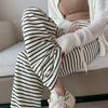 Black and White Striped Wide-leg Pants for Women In Spring and Autumn New High-waist Drooping Narrow Version Straight-leg Casual Pants for Women