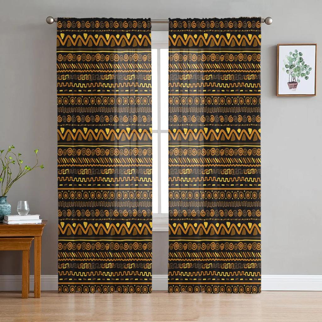 Africa Indian Elephant Window Curtains Living Room Tulle Curtains Kitchen Decor Kids Room Curtain Window Treatment