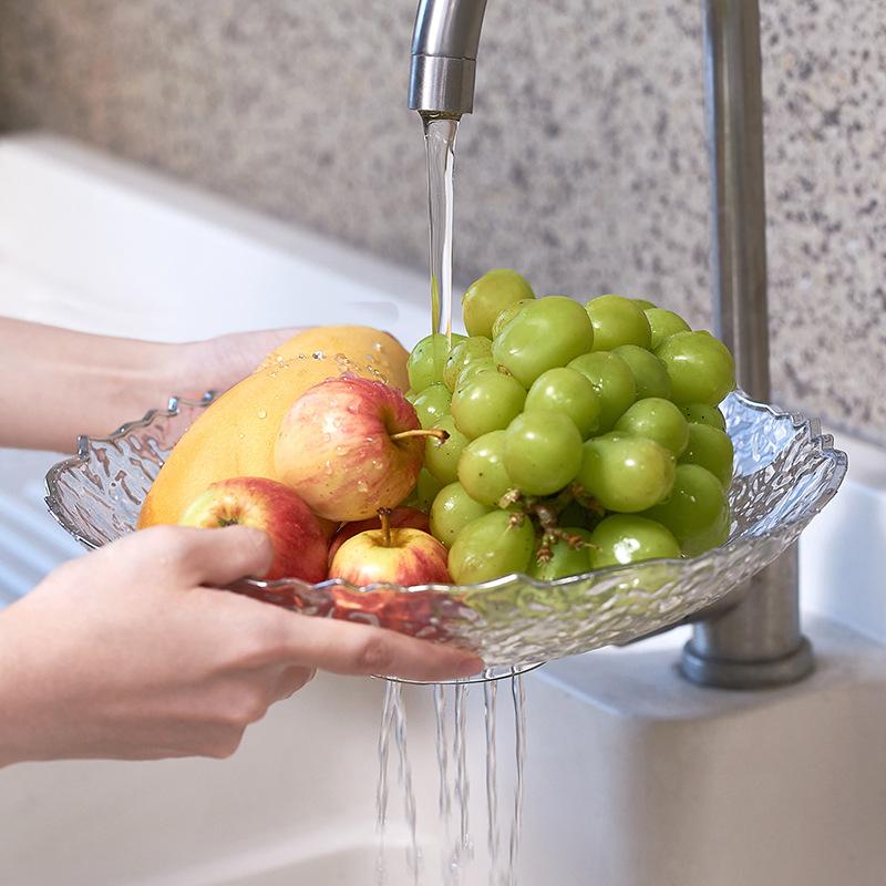 Light Luxury Feng Fruit Tray Home Living Room Coffee Table Can Be Drained Fruit Tray Kitchen Candy Tray Simple Dried Fruit Snack Placement