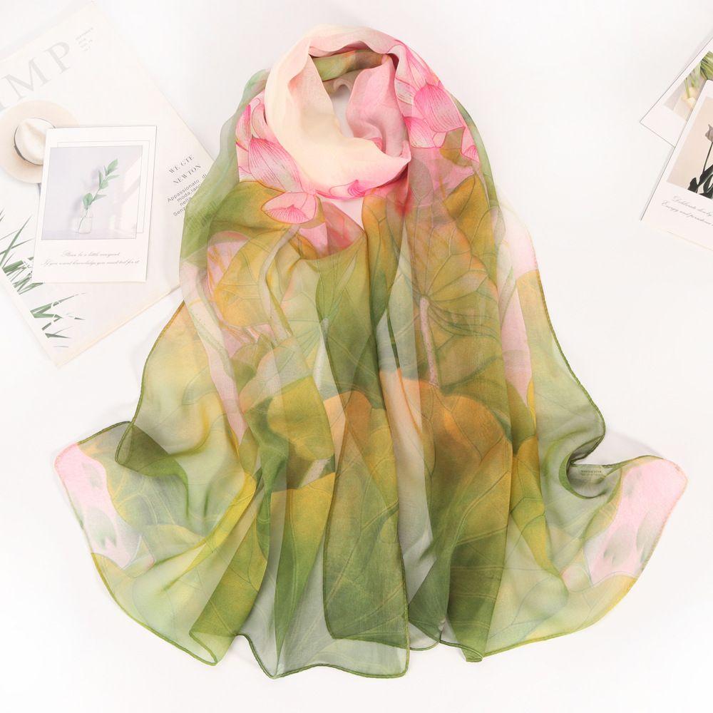 

Солнцезащитный шарф, универсальный принтованный шарф, женская тонкая полосатая летняя дышащая декоративная шаль 160 * 50cm