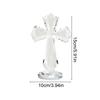 Holy Crystal Cross Desktop Decoration 6 Inch Tabletop Christian Sculpture Ornament Sun Catcher Desktop Crystal Cross Decor