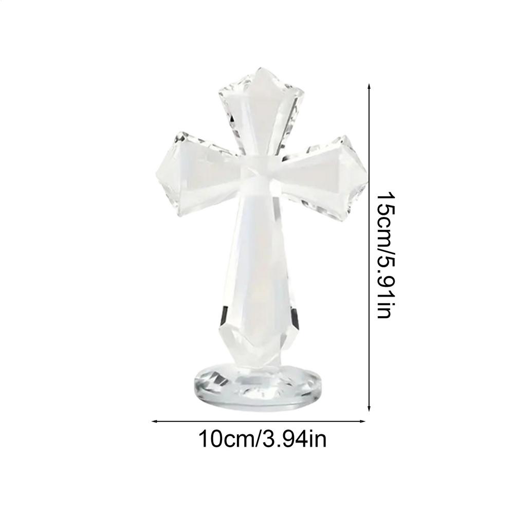 Святой Хрустальный Крест Настольное Украшение 6 Дюймов Настольная Христианская Скульптура Орнамент Ловец Солнца Настольный Хрустальный Крест Декор