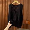 Knitted Tank Top for Women V Neck Sleeveless Hollow Out Crochet Camisole Top Summer Loose Casual Sweater Vest