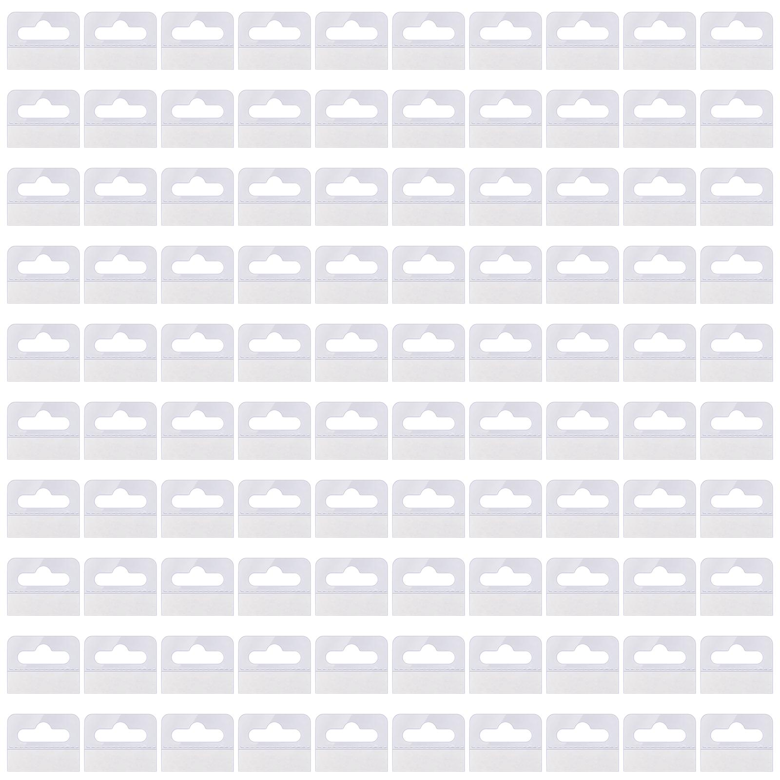 

Pack Of 100 Transparent Plastic Hanging Tabs with Slot Holes Easy Installation Home Organization Hooks Bathroom Hook XS