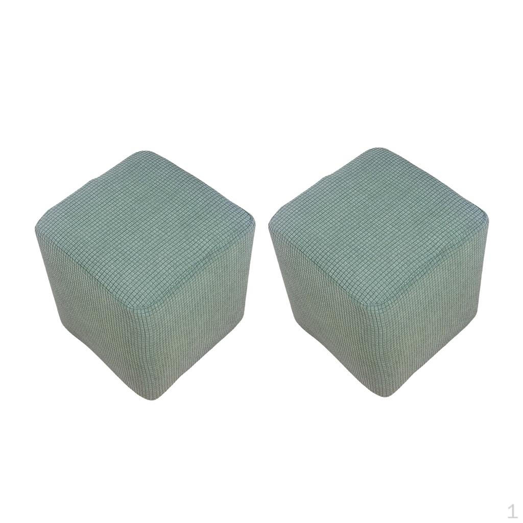 

2 штуки Эластичный прямоугольный чехол для пуфика, накидка на оттоманку Dex , Зеленый, 25~33см