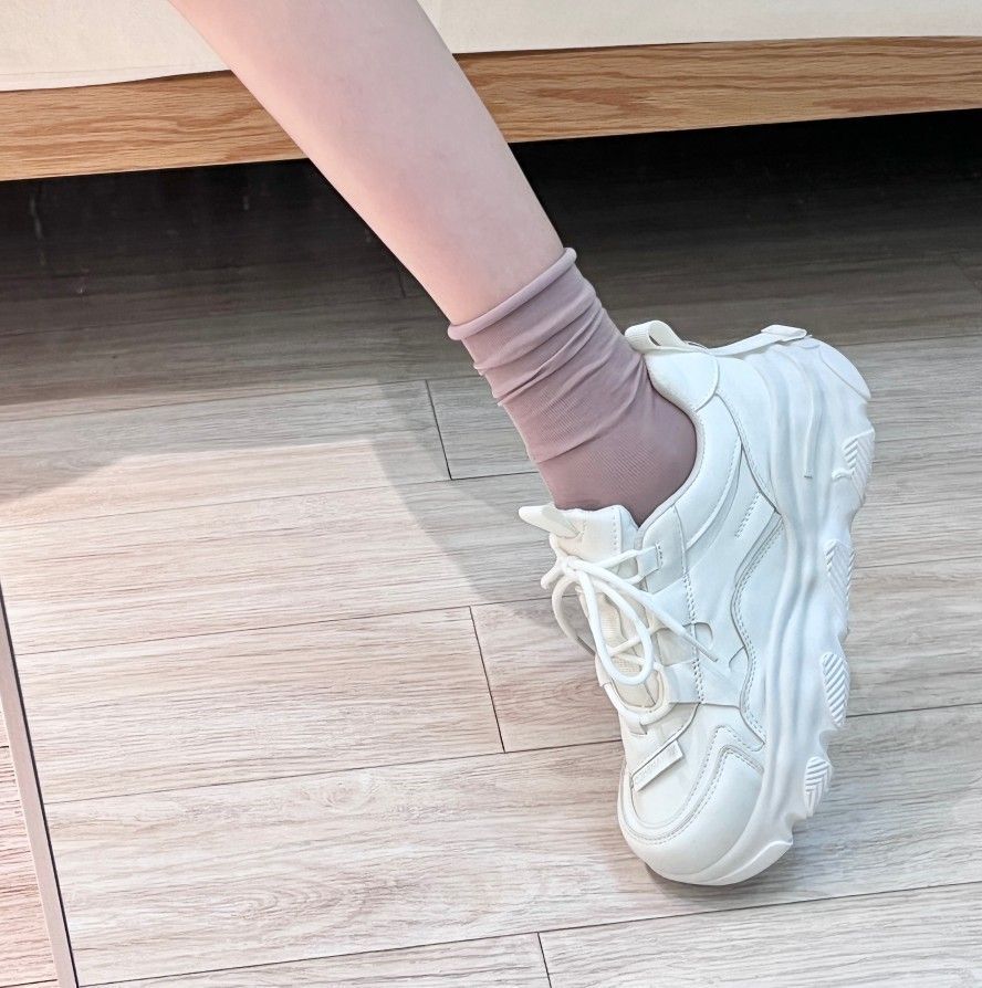 Campus dad shoes double mesh breathable 2025 high-value muffin bottom non-slip little white shoes spring and summer new women's shoes