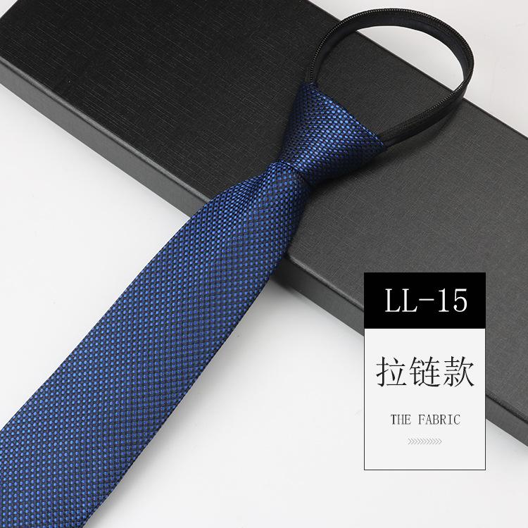 Tie Men'S, Business Zipper Work Security Shirt Striped Red Blue 8Cm Knot Free Easy To Pull