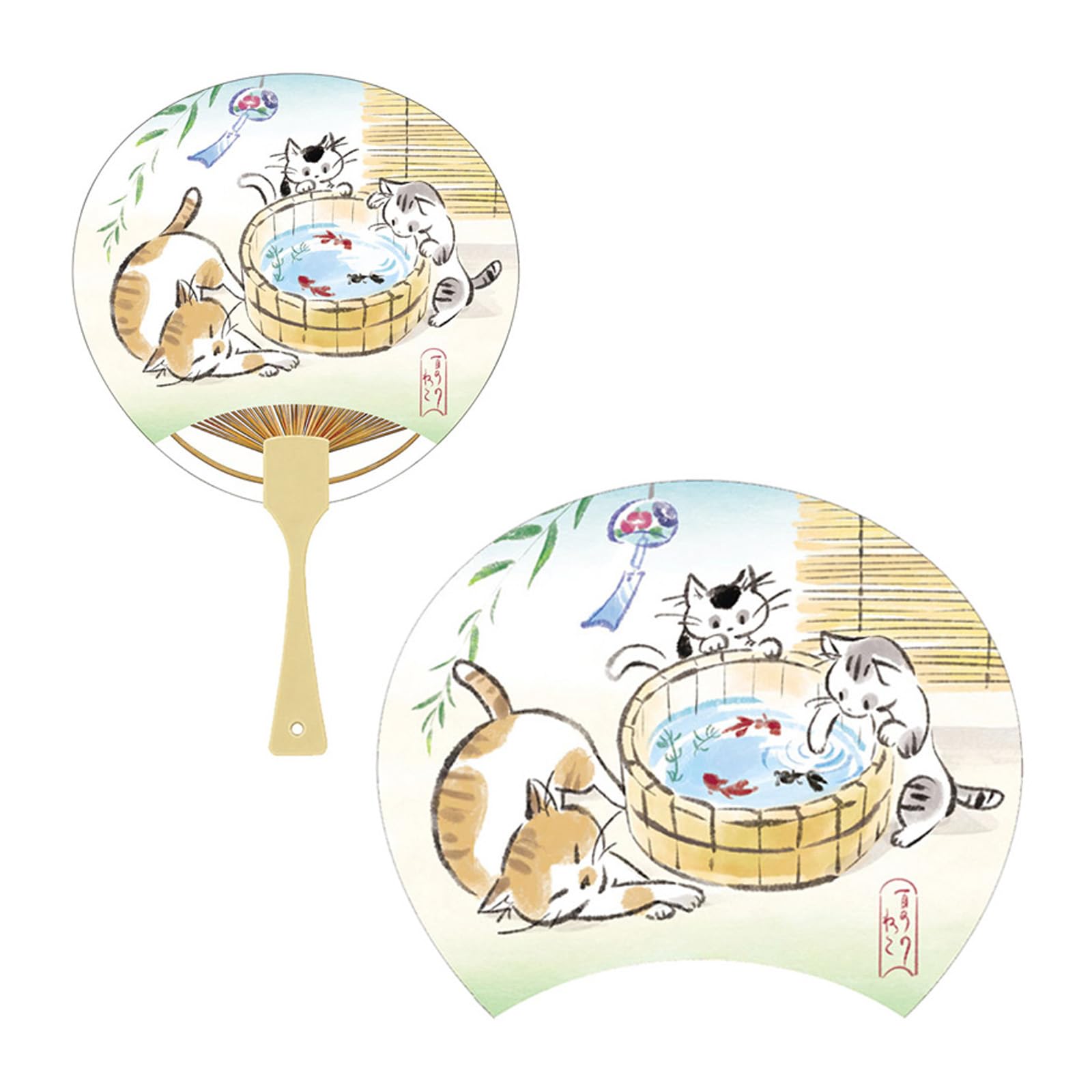 Sanrio Message Card Summer Cat and Goldfish Fan JSP 689343 81-5 белый