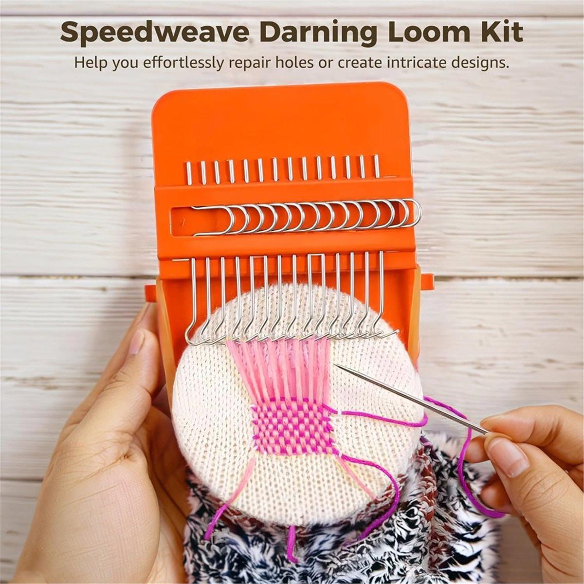 Speedweave Darning Kit with 21 Hooks, Mini Wooden, Darning Egg, Mushroom, and Weaving Tools China Mainland
