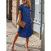 Plus Size Summer Women's Dress Fashion Solid Colour Short Sleeve Dresses Medium Length Shirt Dresses