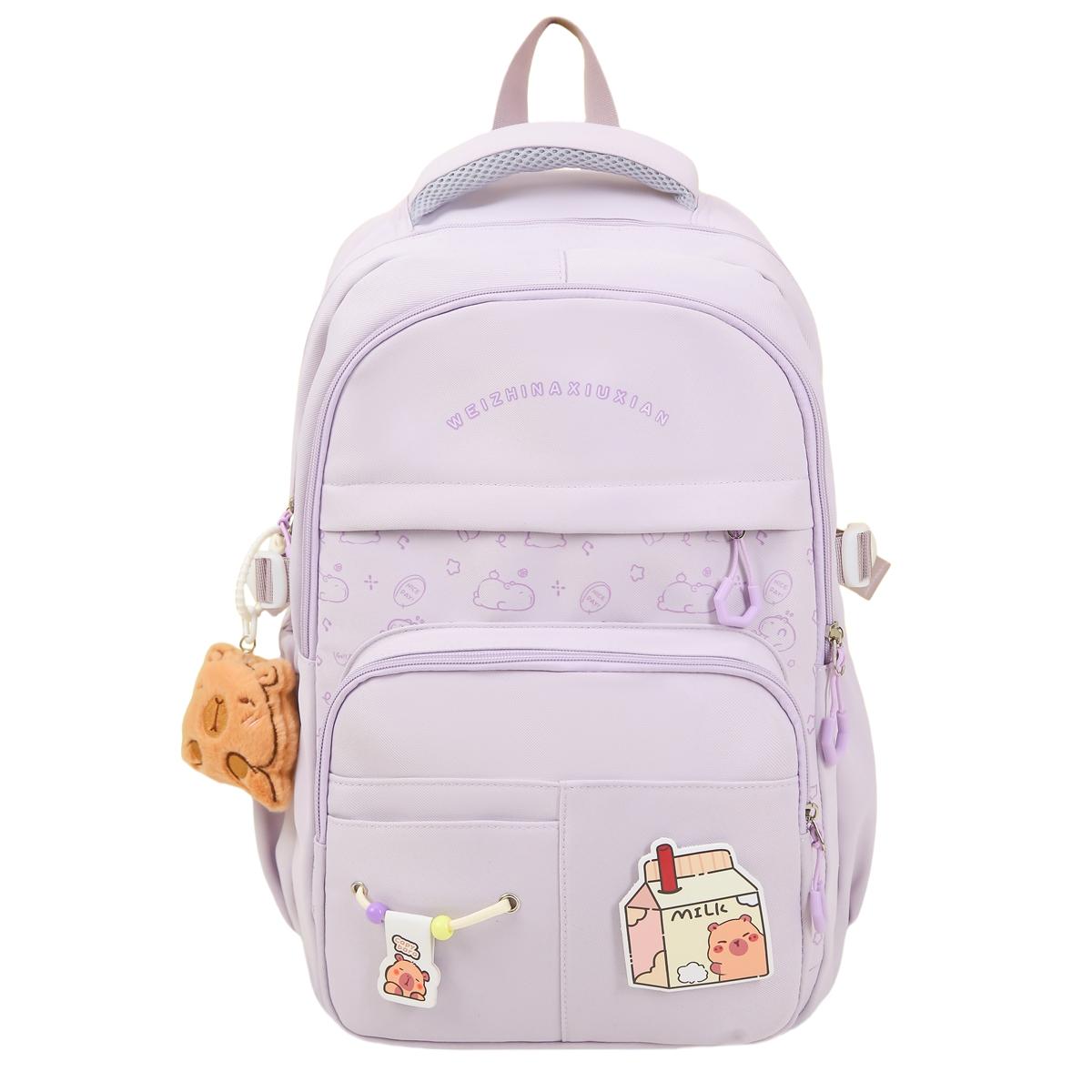 

Детский рюкзак Студенческий школьный рюкзак Женский большой вместимости Легкий дорожный рюкзак для активного отдыха фиолетовый