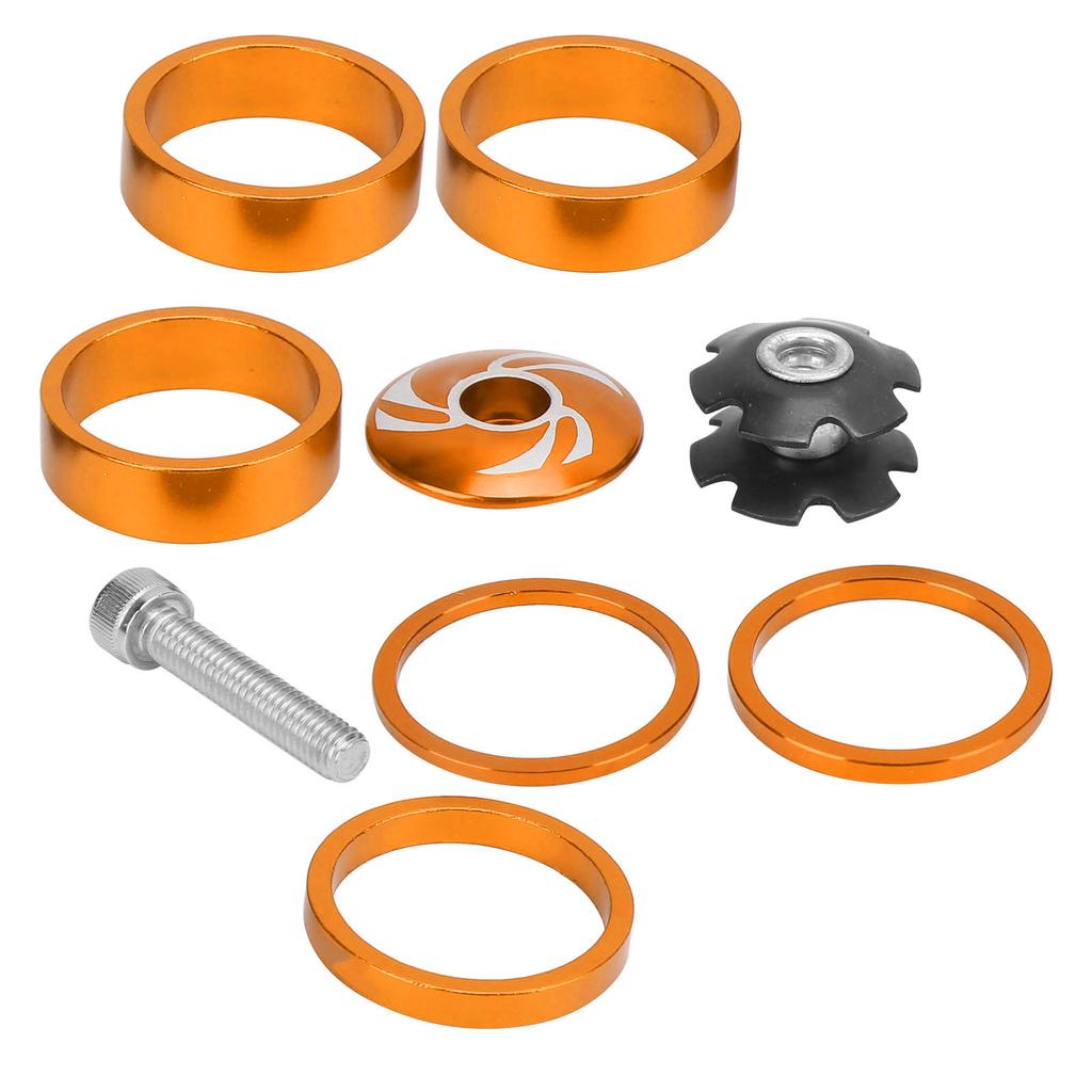6Pcs Bike Headset Spacer Aluminium Alloy Bicycle Handlebar Stem Spacers for Mountain BikeGold
