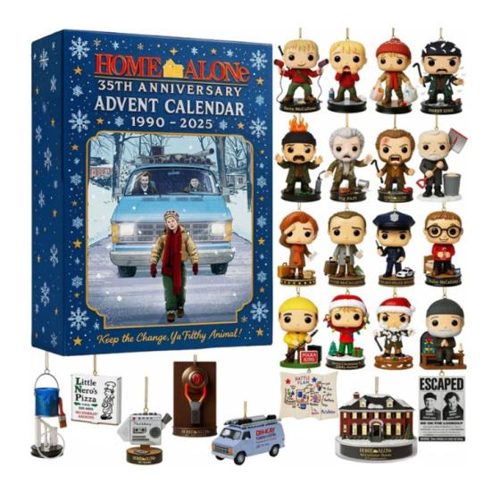 Movie Advent Calendar 2025 24 Days Acrylic Ornament with Movie Themes Christmas Countdown Decor for Tree Kids' Room