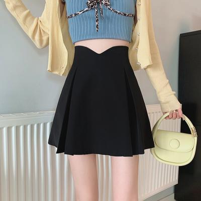 Tasarım Duygusu Niche Siyah Yarım Etek Kadın İlkbahar ve Sonbahar Yeni A Kesim Etek Küçük Uzun Bel İnce Moda Rahat Kısa Etek